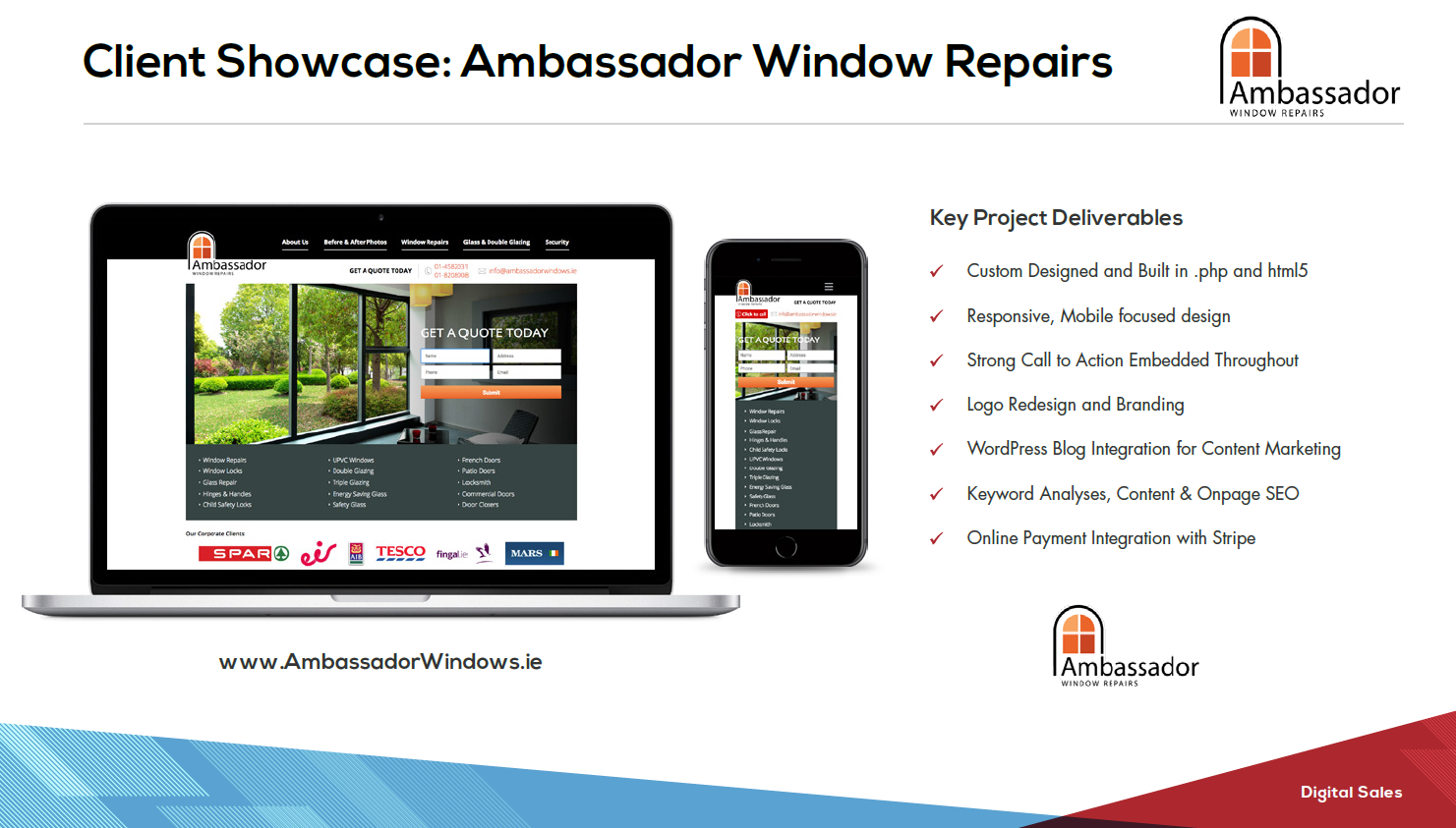 Website Design Dublin Client - Ambassador Windows