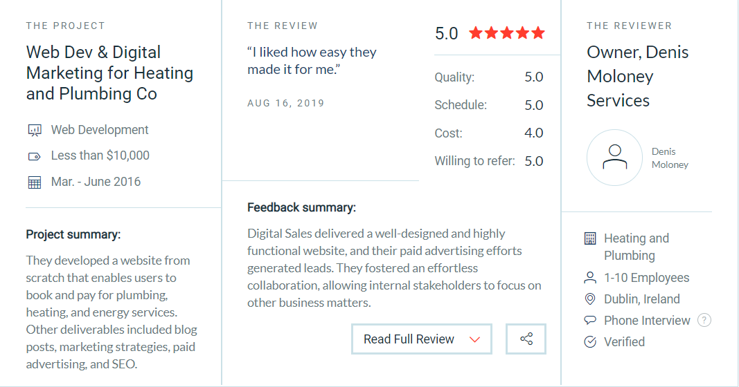 Web Design Company Review - Denis Moloney Services