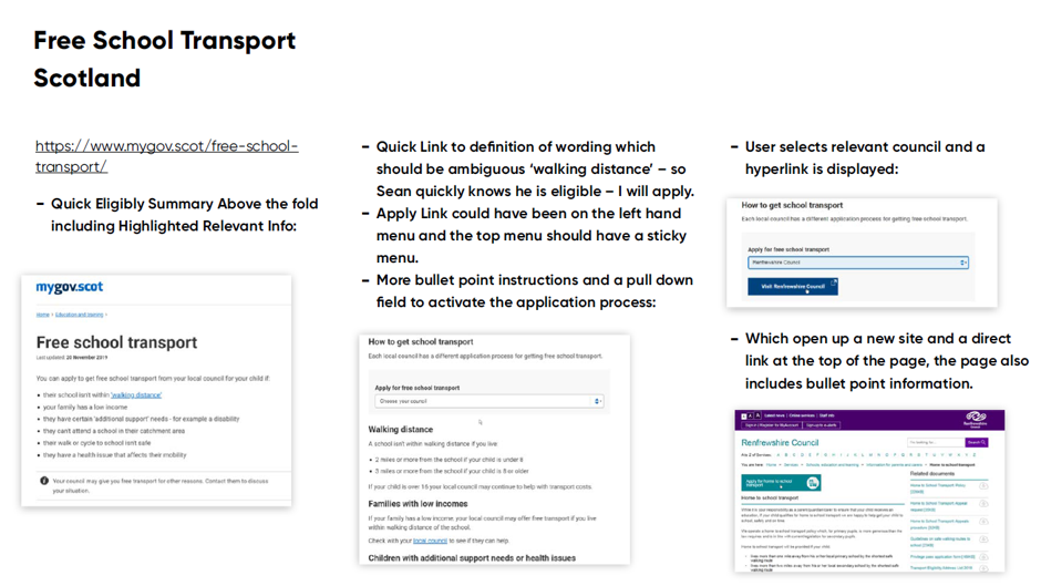 Free School Transport in Scotland - User Experience