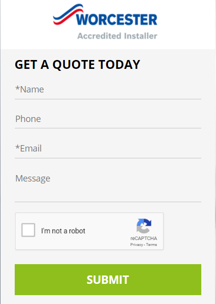 Worcester Accredited Installer – See the Top of the Lead Capture Form